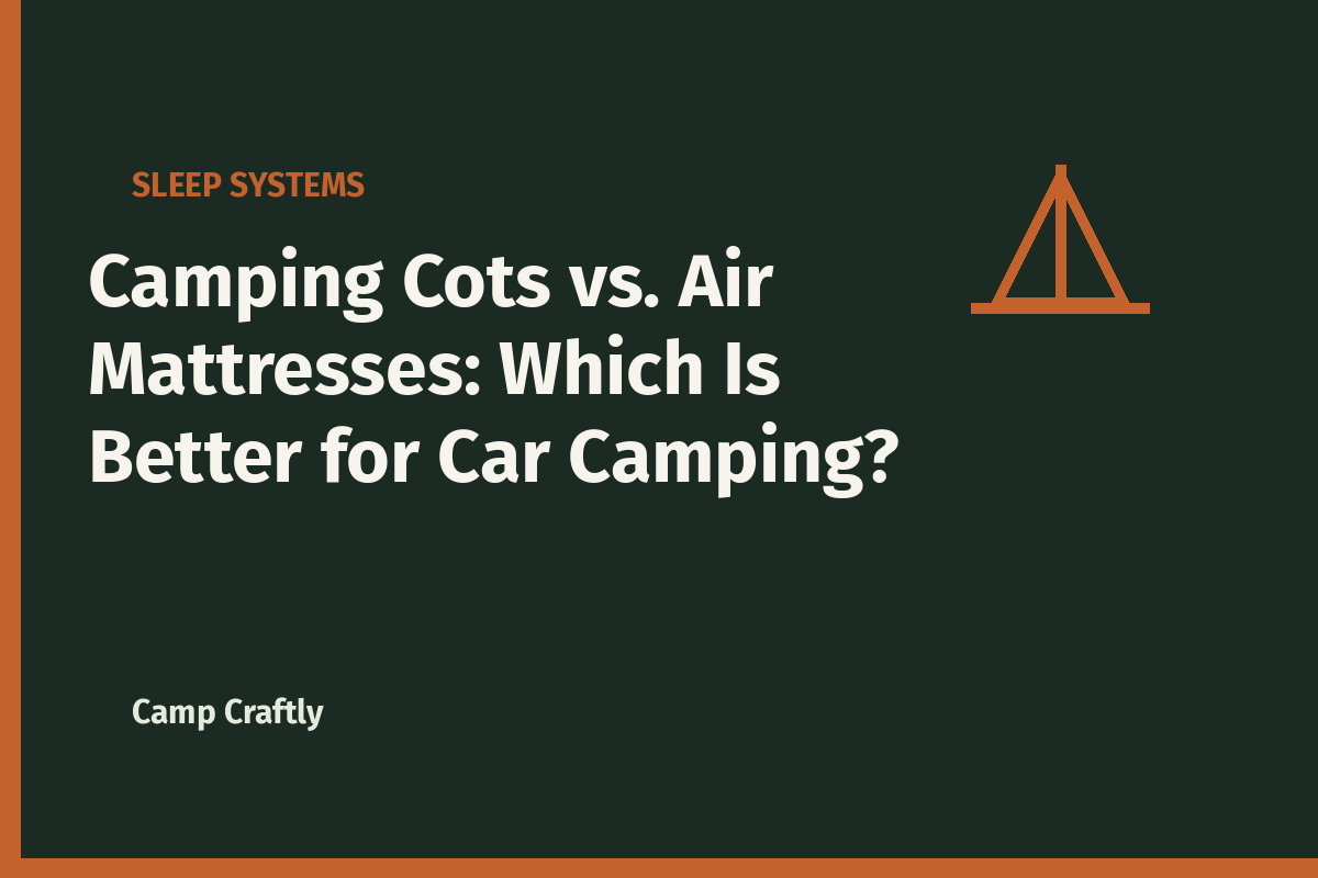 Camping Cots vs. Air Mattresses: Which Is Better for Car Camping?